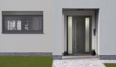 Aluminium entrance doors AKTIV 77 partitioned